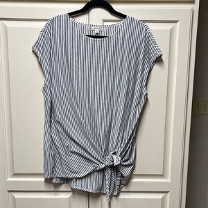 Max studio Striped Tie-Front Women's Top